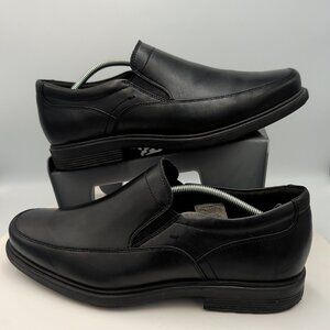 Mens Rockport Black Leather Slip On Loafer Dress Shoes Us 9 Wide Adiprene Formal